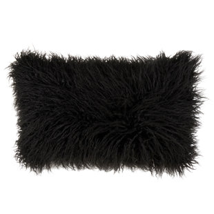 Black store fuzzy pillow